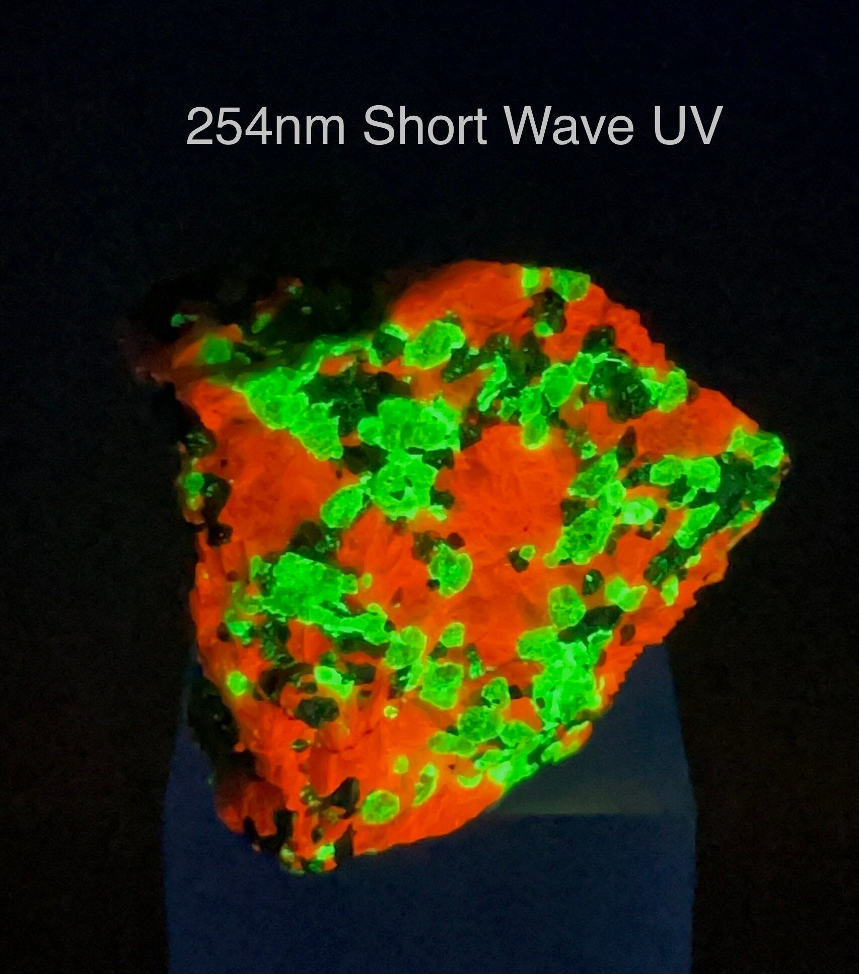 ONE (1) Willemite, Calcite & Franklinite Specimen - Fluorescent - TWO SIZES AVAILABLE - Brief red Phosphoresence