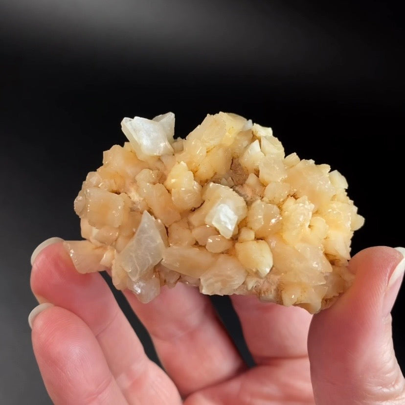 Pale Orange & Clear Heulandite Fan Crystal Cluster
