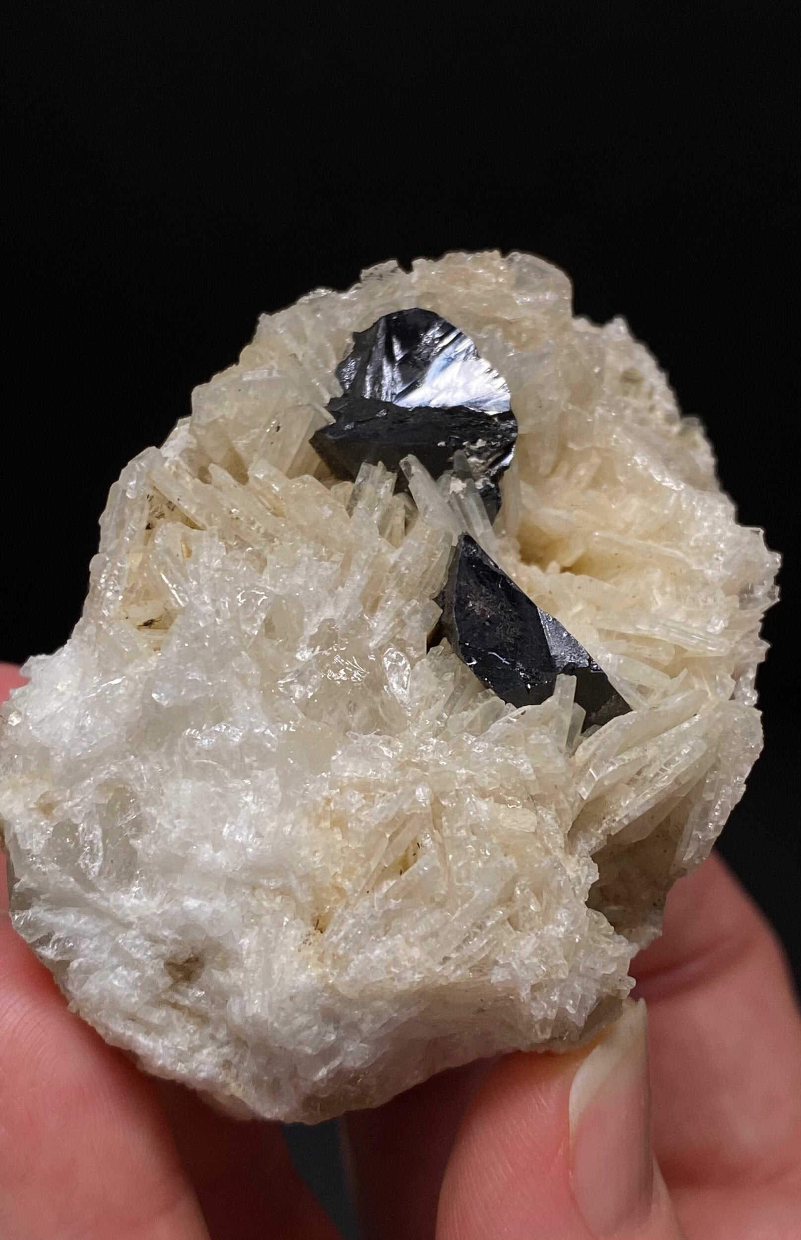 Cassiterite Crystals on Cleavelandite / Albite