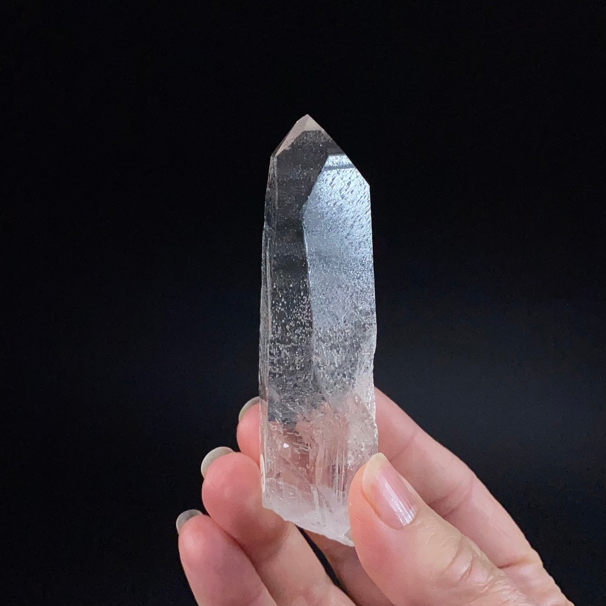 Water Clear Trigonal Habit Quartz Crystal with Starbrary Markings, Minas Gerais, Brazil