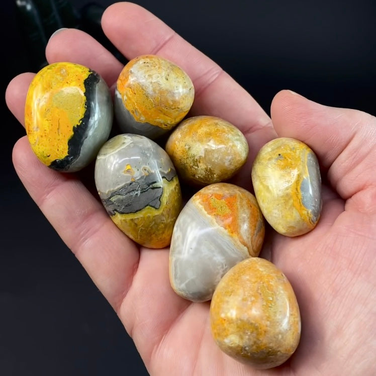 Vibrant Yellow Bumblebee Jasper Tumble Stone