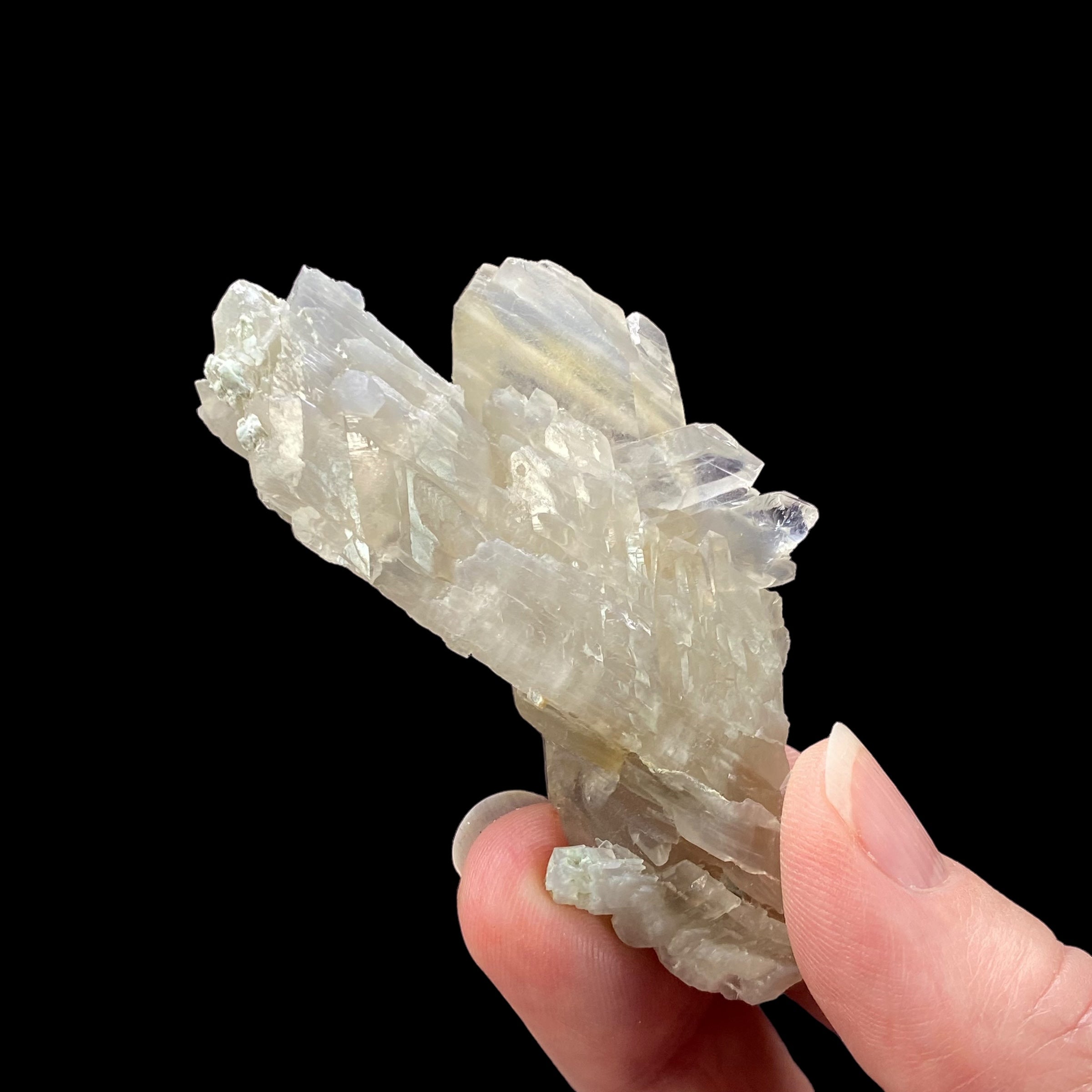 Tabular Faden Bone Quartz Crystal with Halloysite Inclusions