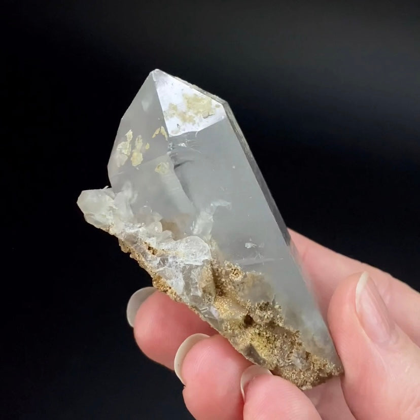 Quartz Crystal with Multi Layer Gray Chlorite Phantom on Matrix Plate