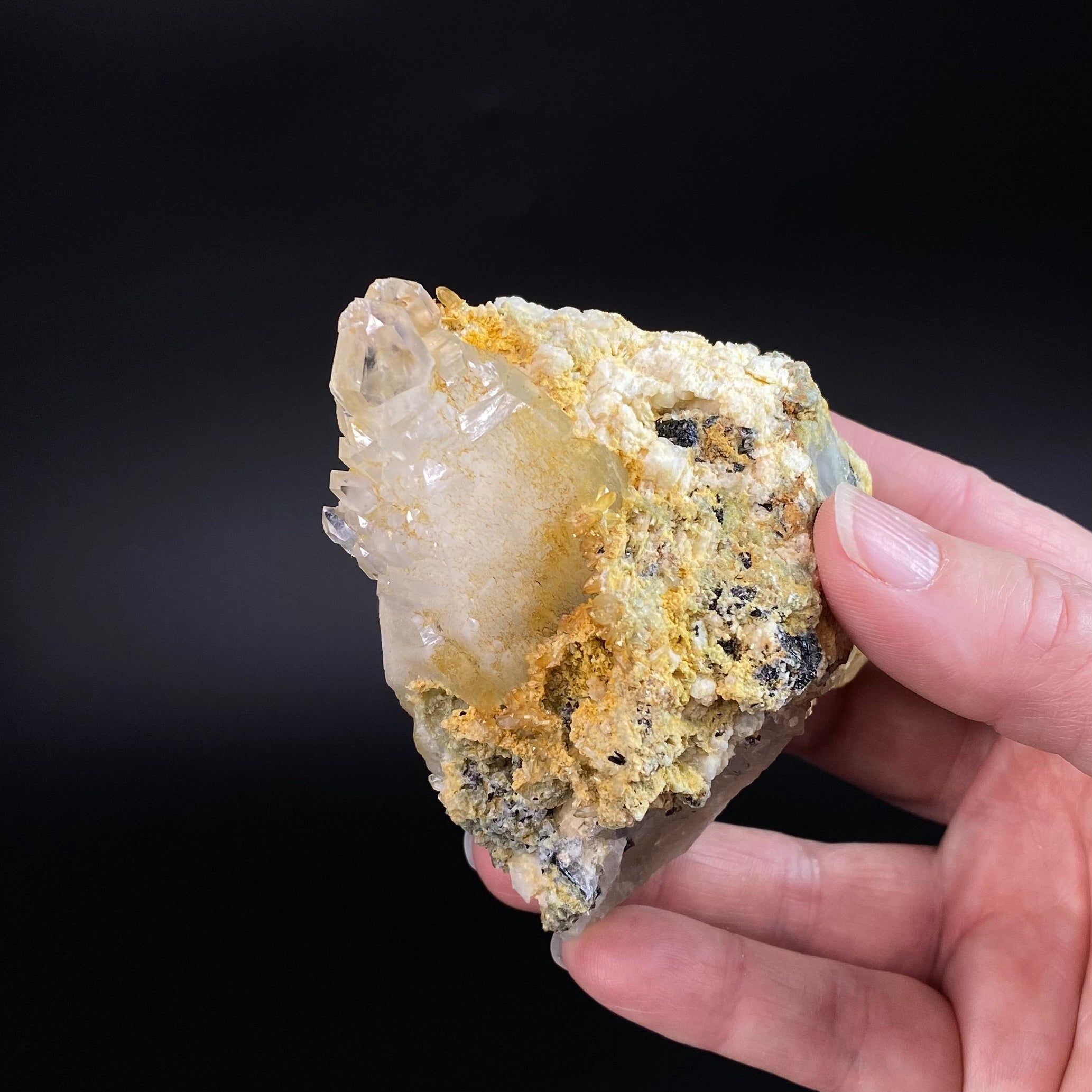Golden Etched Elestial Quartz Specimen