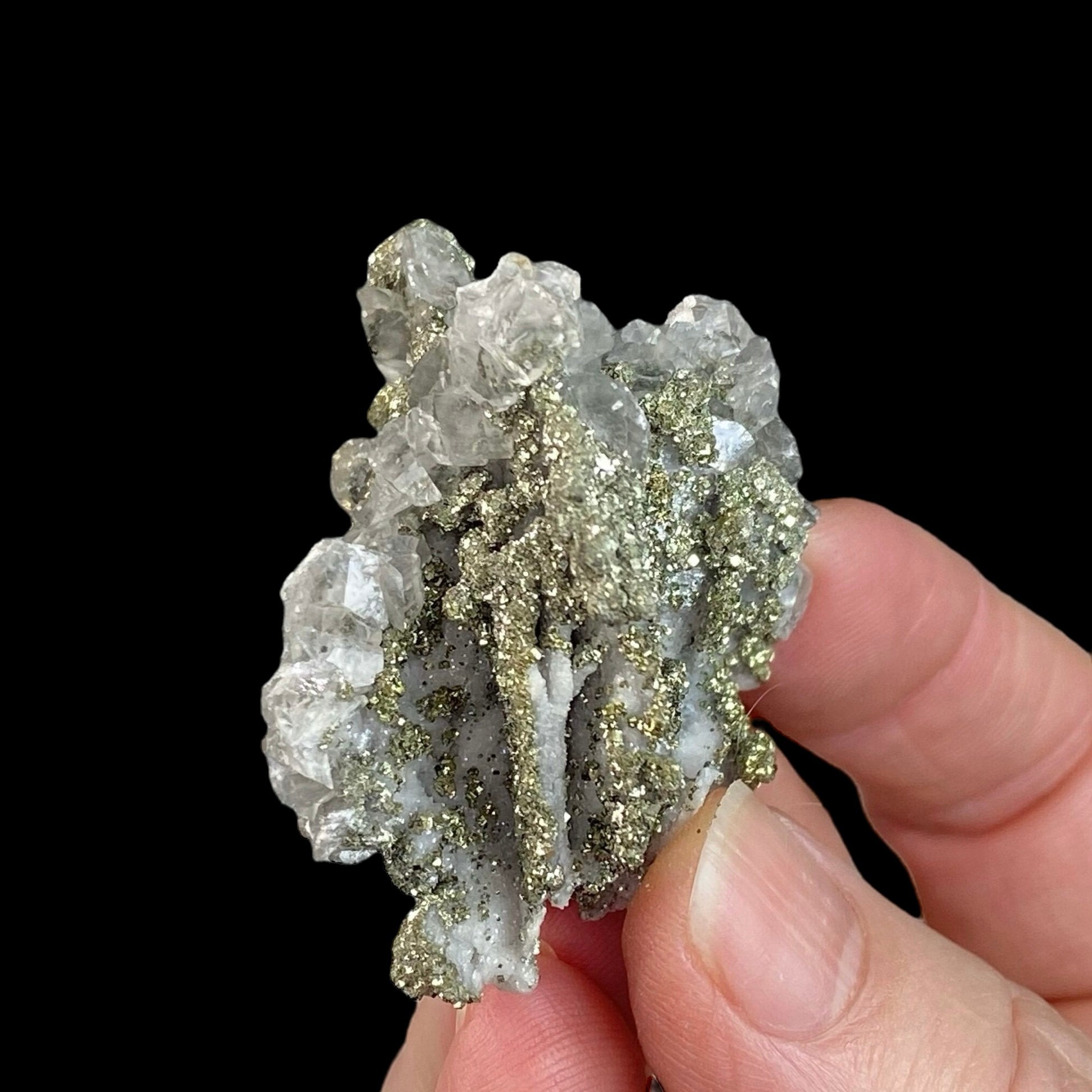 Pyrite After Pyrrhotite with Calcite from Trepca Mine Complex, Kosovo