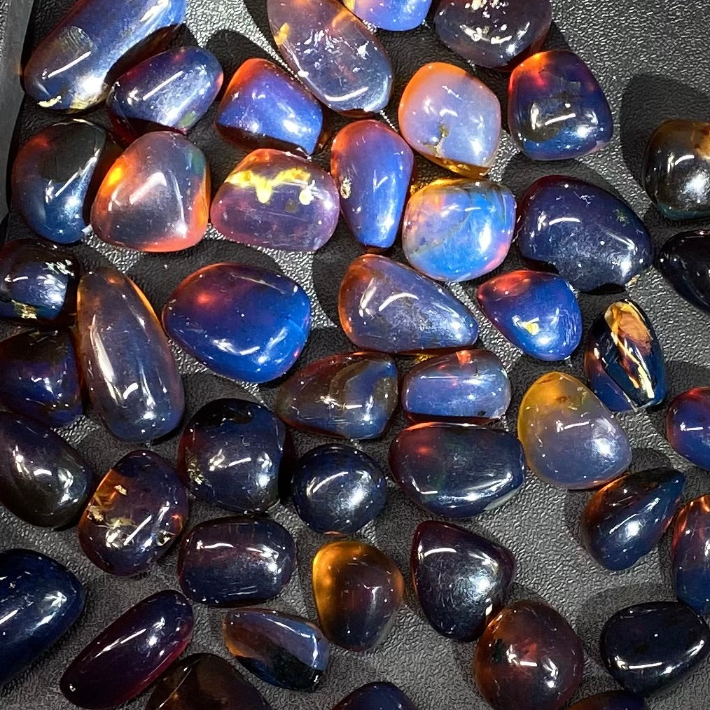 Blue Sumatran Amber Tumbled Stone, Two Sizes Available