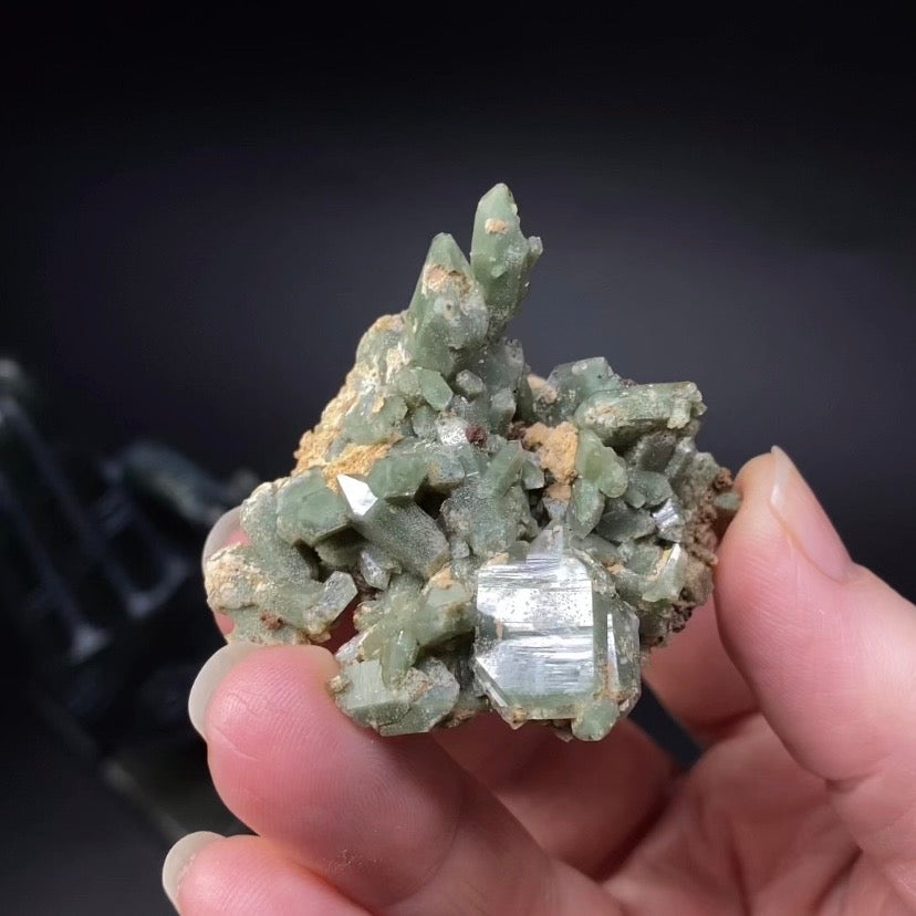 Lustrous Chlorite Included Quartz Cluster