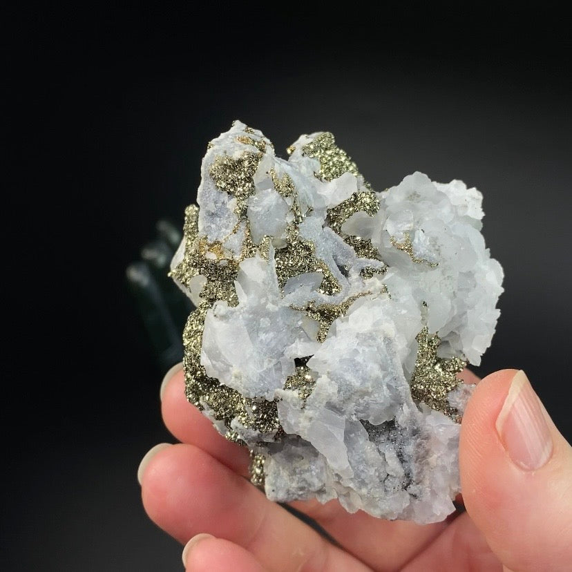 Chalcedony, Pyrite & Calcite Cluster from Trepca Mine Complex, Mitrovica, Kosovo