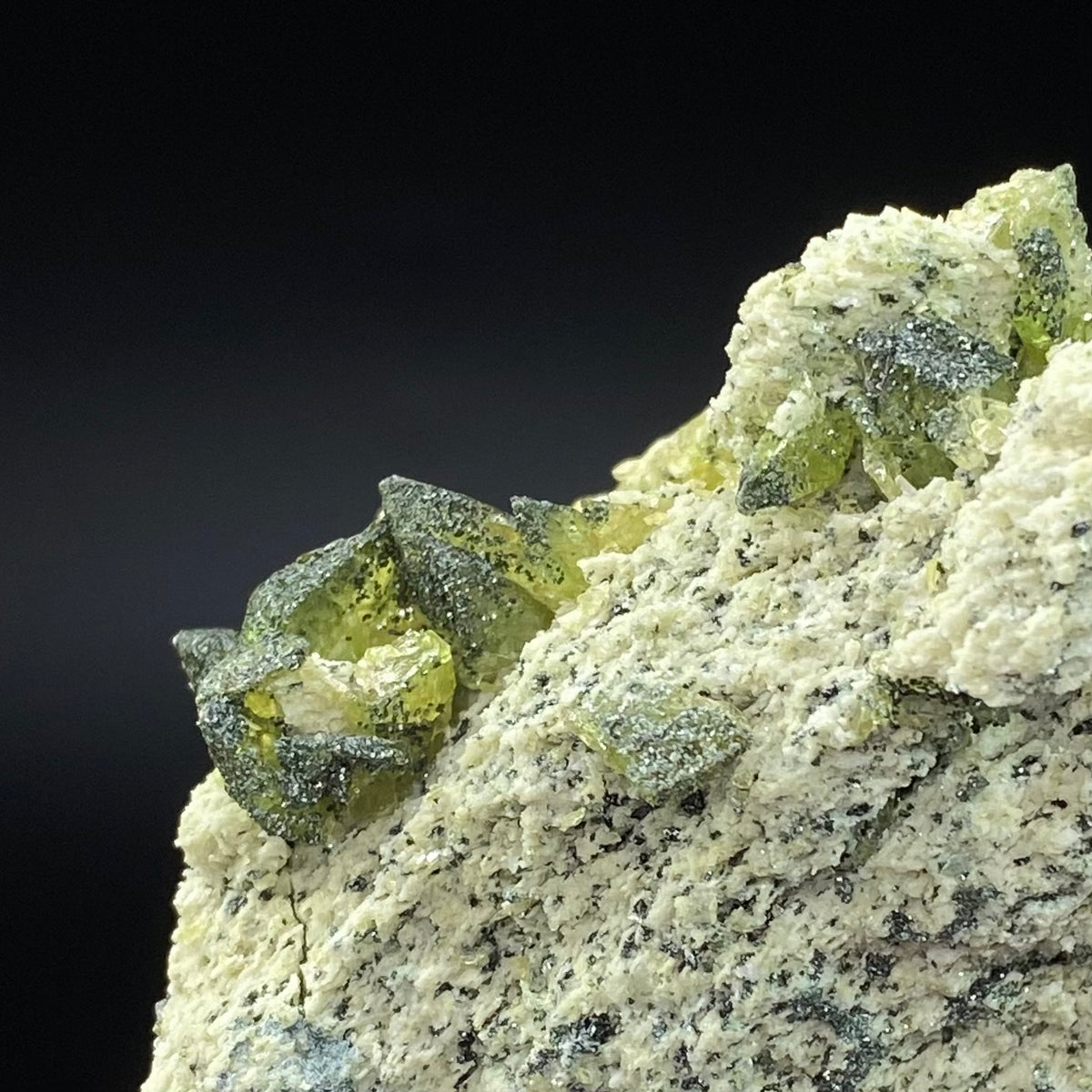 Green Alpine Type Titanite Sphene Crystals with Clinochlore on Matrix