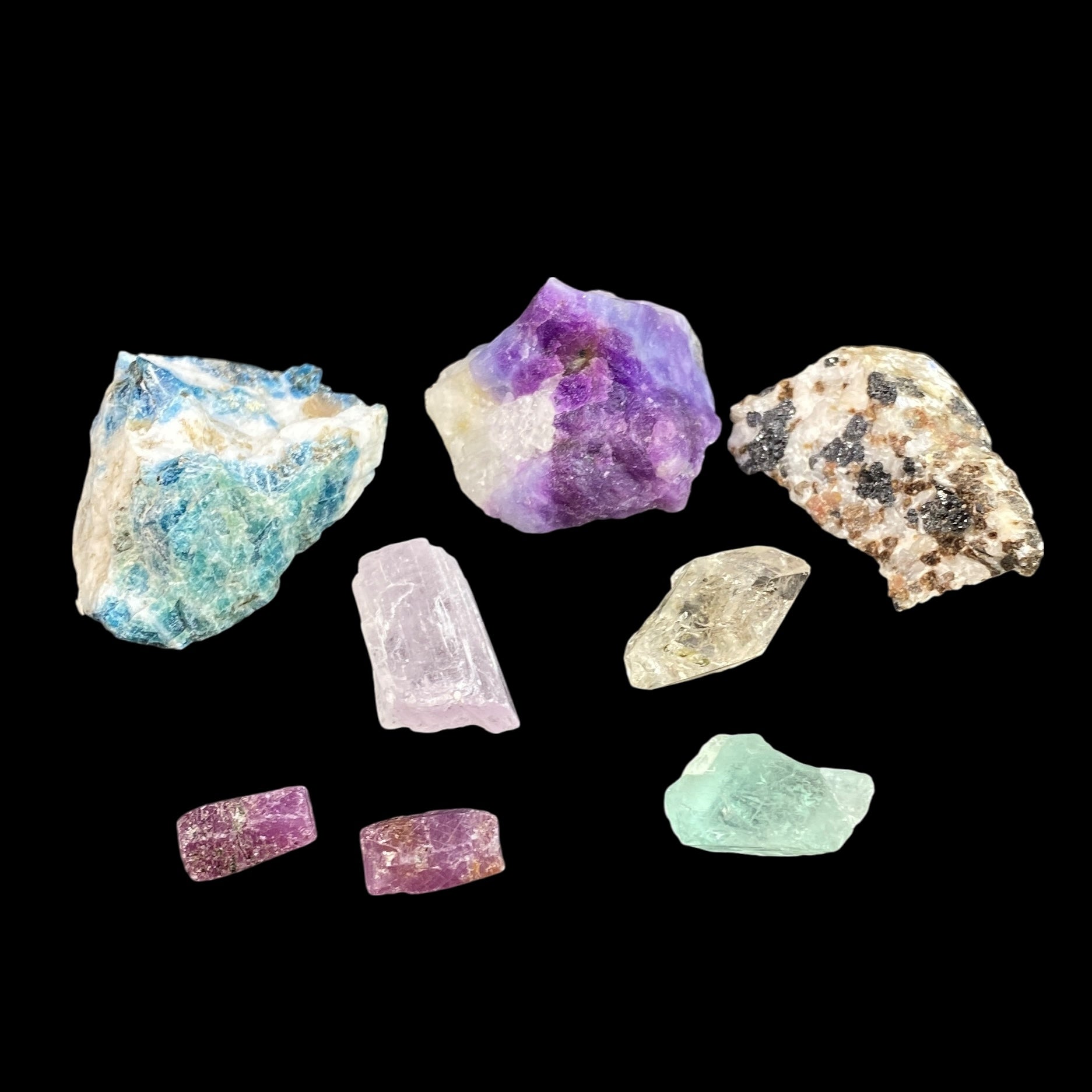 Fluorescent Mineral Sample Lot of 8 Pieces with Fluorescence, Tenebrescence and Phosphorescence!