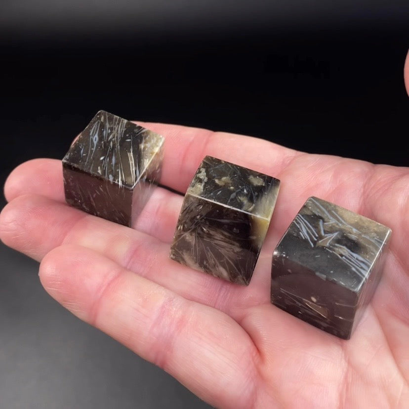 Feather Agate Polished Cube