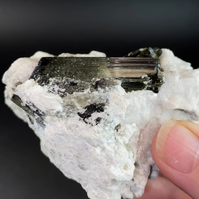 Chatoyant Green Cat's Eye Tourmaline Crystals on Matrix Pech, Afghanistan