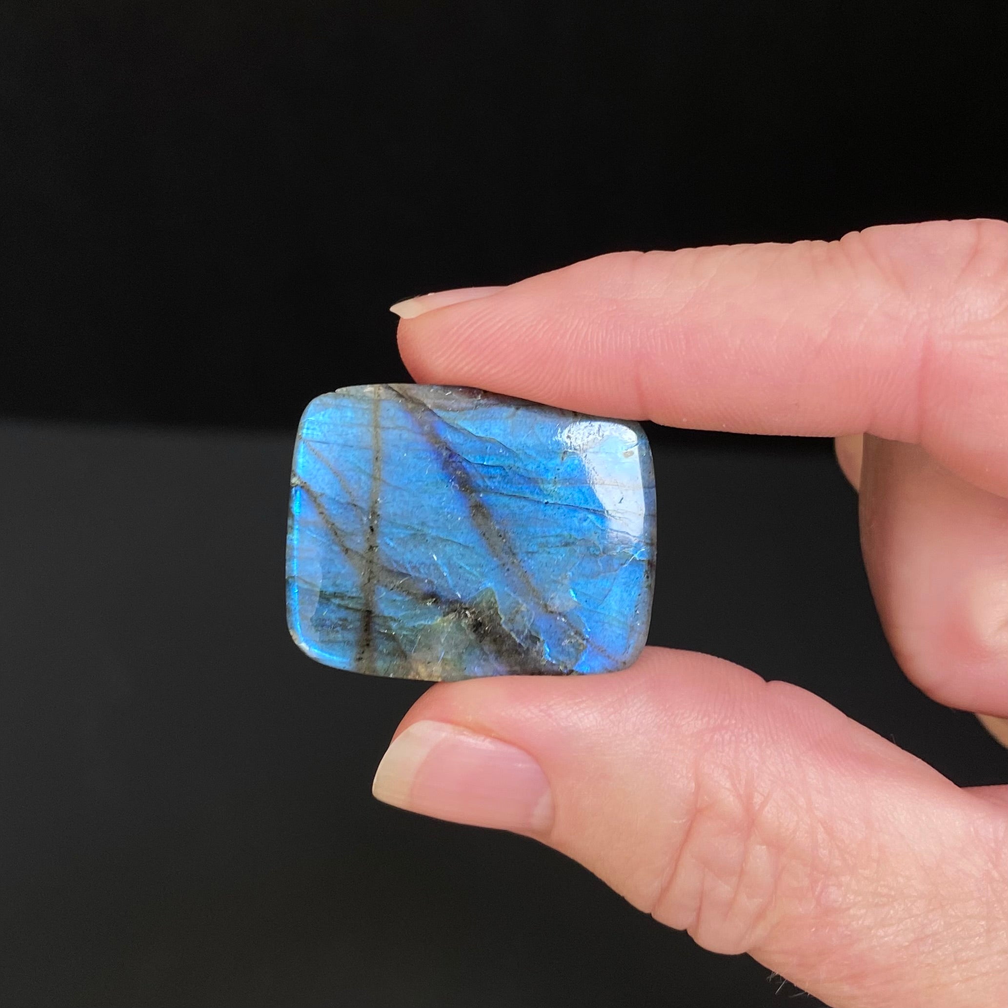 Blue Flash Rectangular Labradorite Cabochon