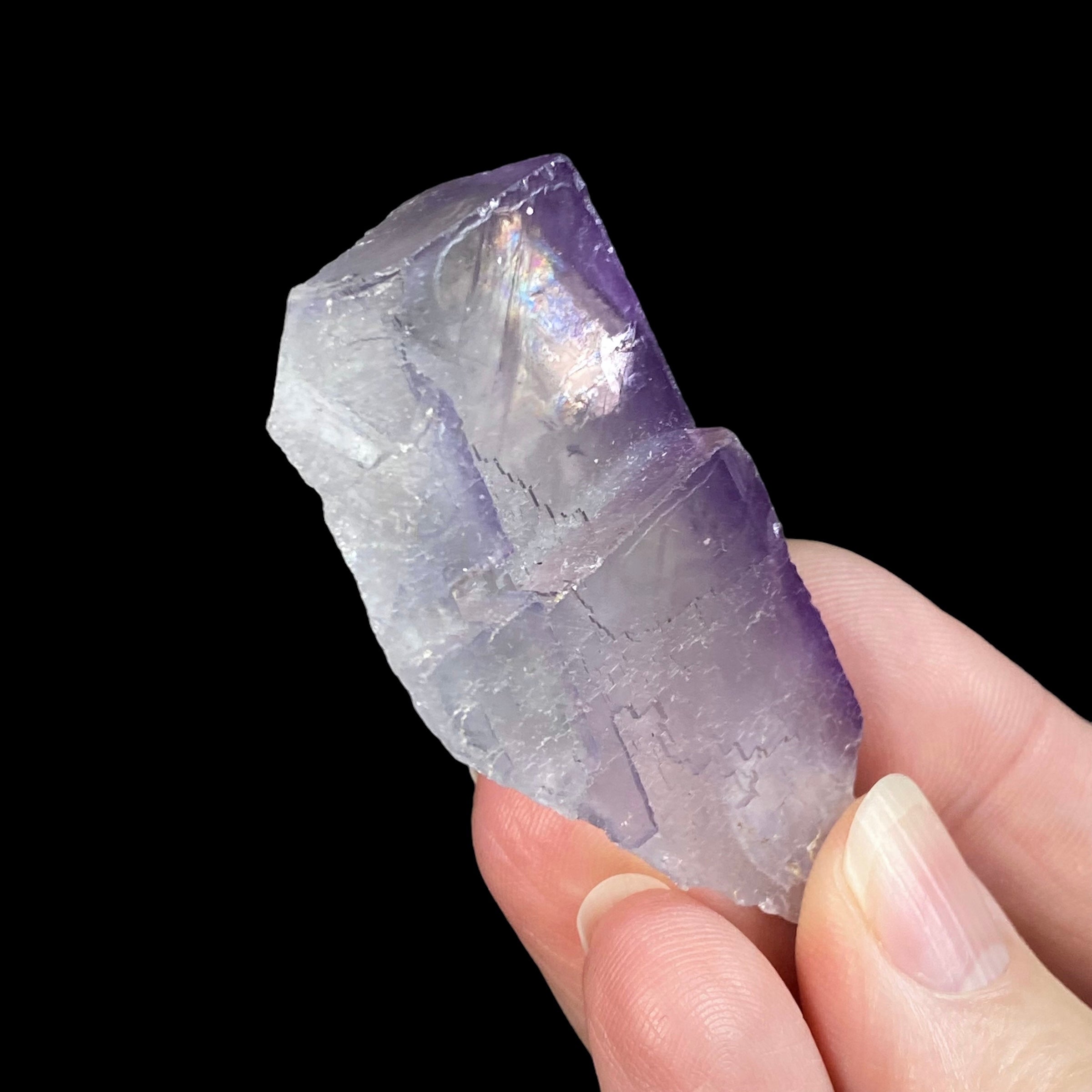 Soft Lavender & Purple Zoned Cubic Fluorite Specimen