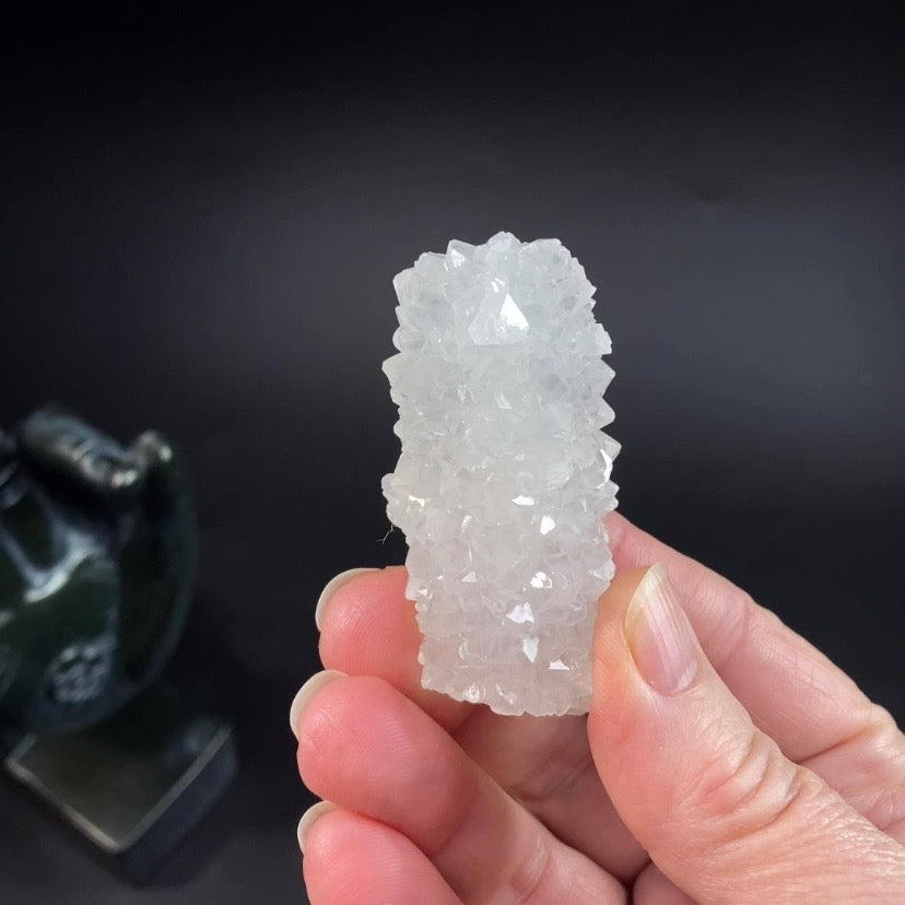 Natural Clear Druzy Apophyllite Stalactite | High Vibration Crystal Specimen