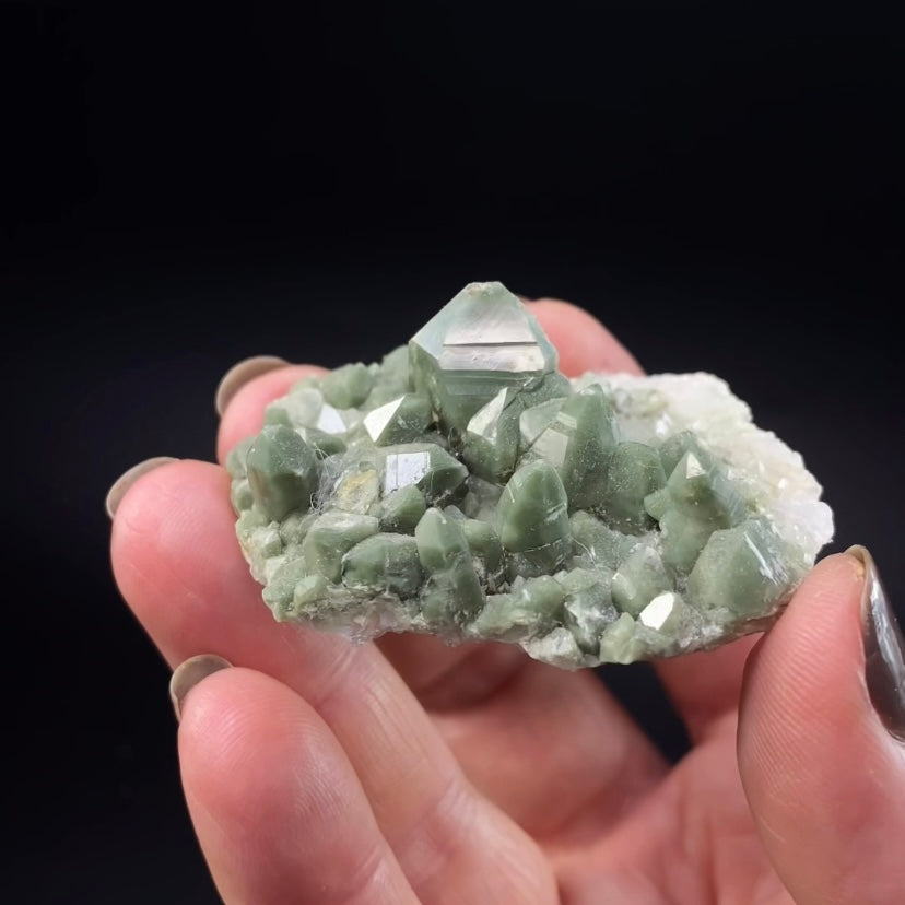 Lustrous Chlorite Included Quartz Cluster