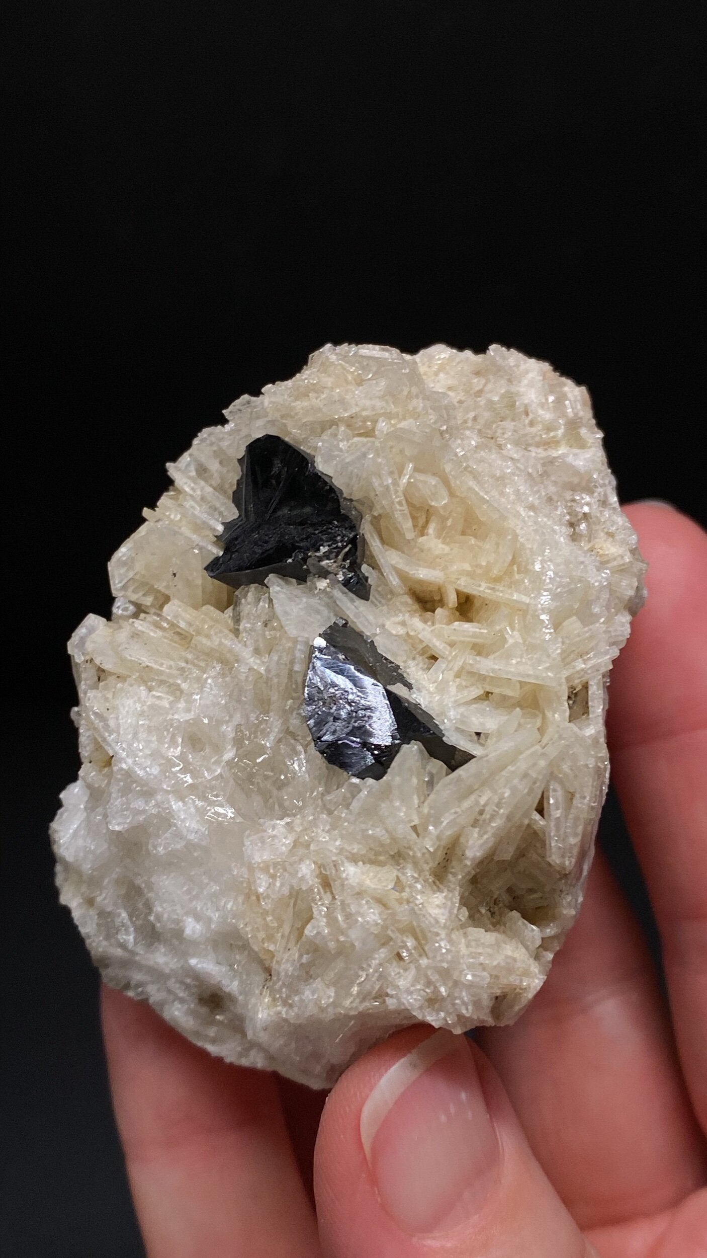 Cassiterite Crystals on Cleavelandite / Albite