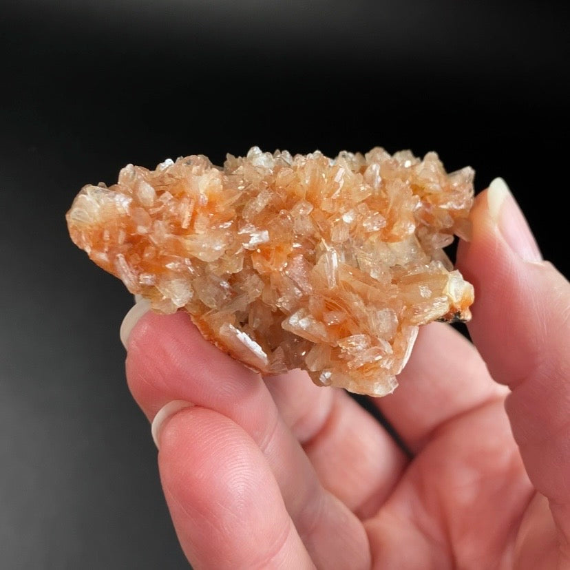 Orange & Clear Heulandite Fan Crystal Cluster