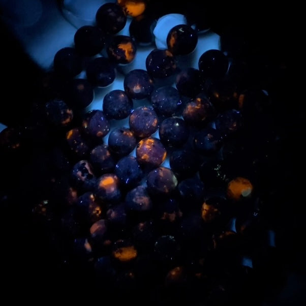 Fluorescent Sodalite and Syenite Yooperlite-Like Bead Stretch Bracelet