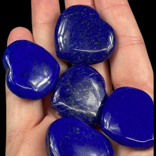 ONE High Grade, Natural Lapis & Pyrite Polished Heart