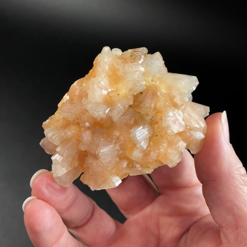 Orange & Clear Heulandite Fan Crystal Cluster