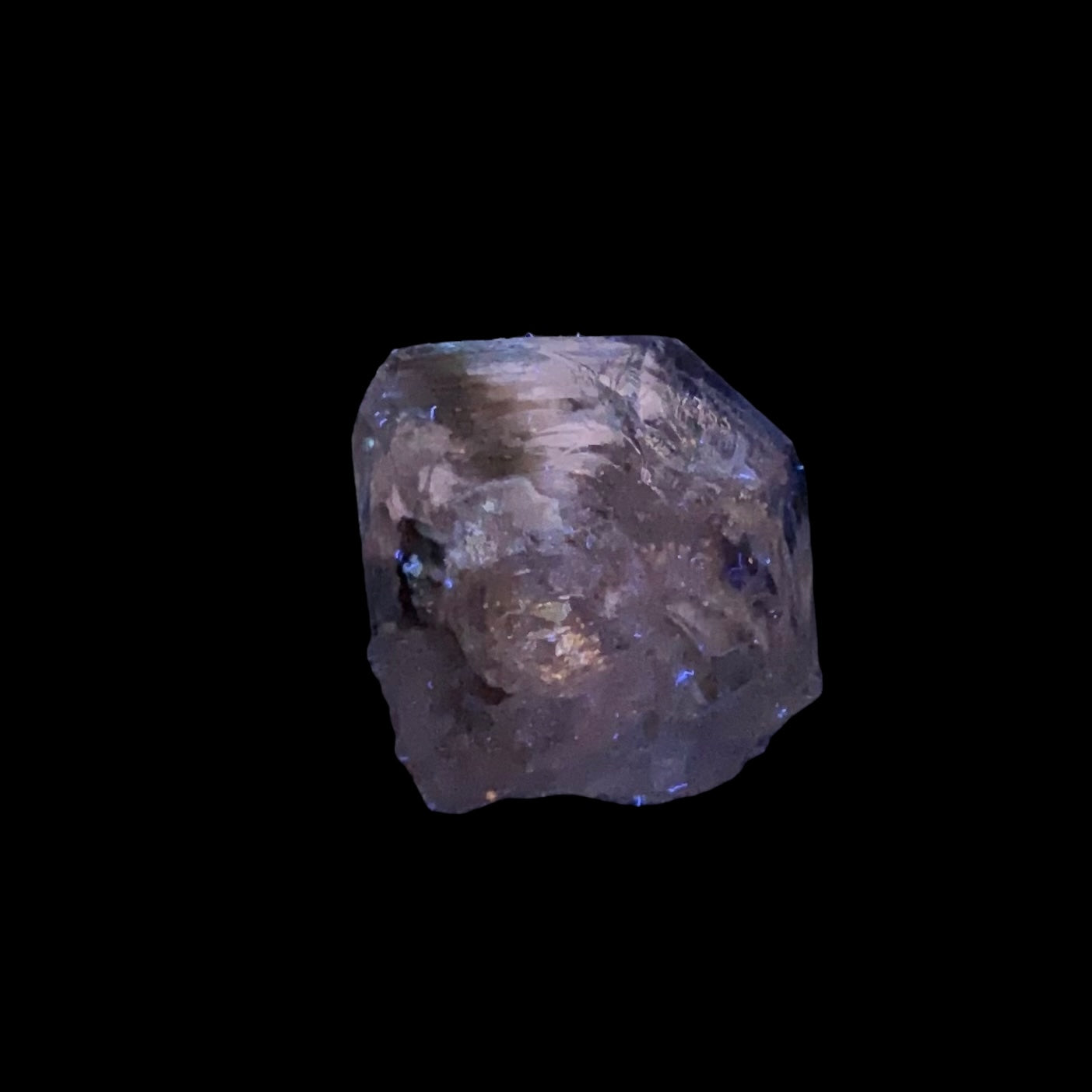 Double Terminated Fenster Quartz Crystal with Orange Fluorescent Inclusions