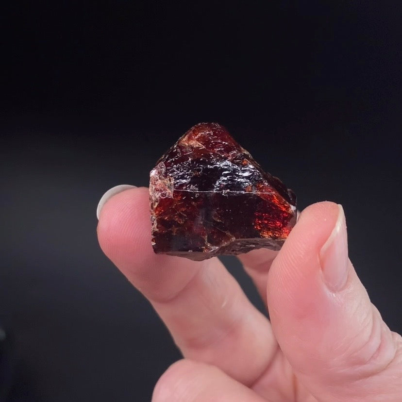 Zircon Crystal with Bright Yellow Fluorescent Apatite Inclusions