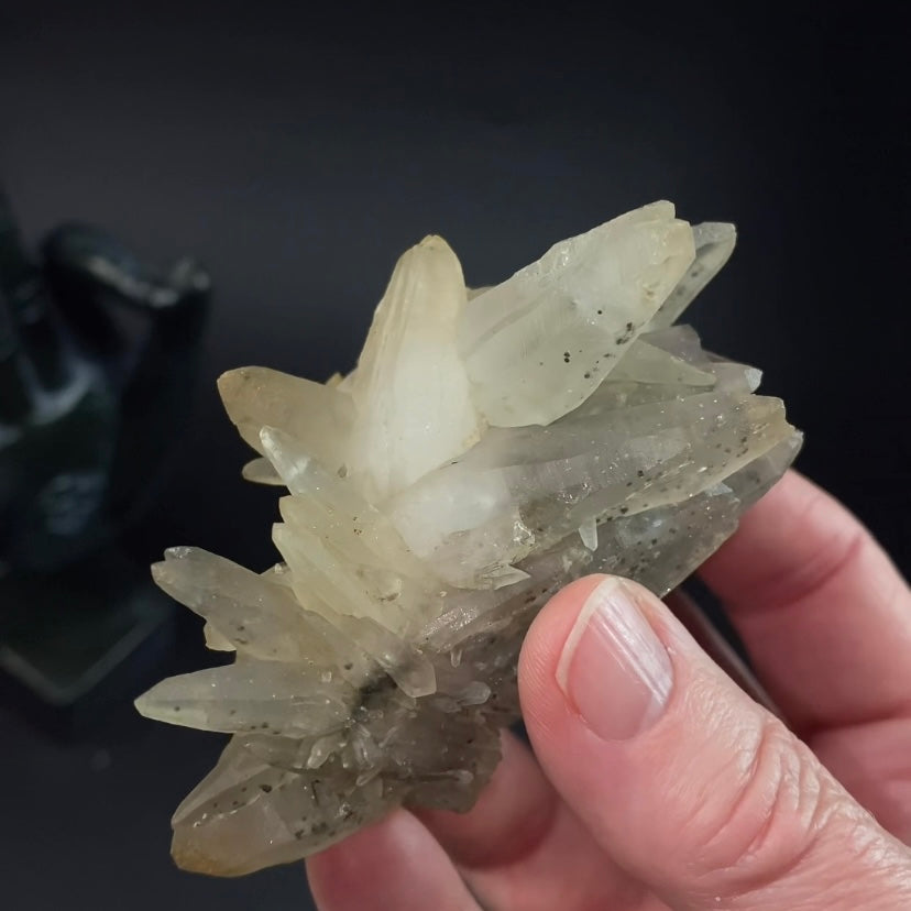 Laser Quartz Crystal Cluster with Hematite Inclustions