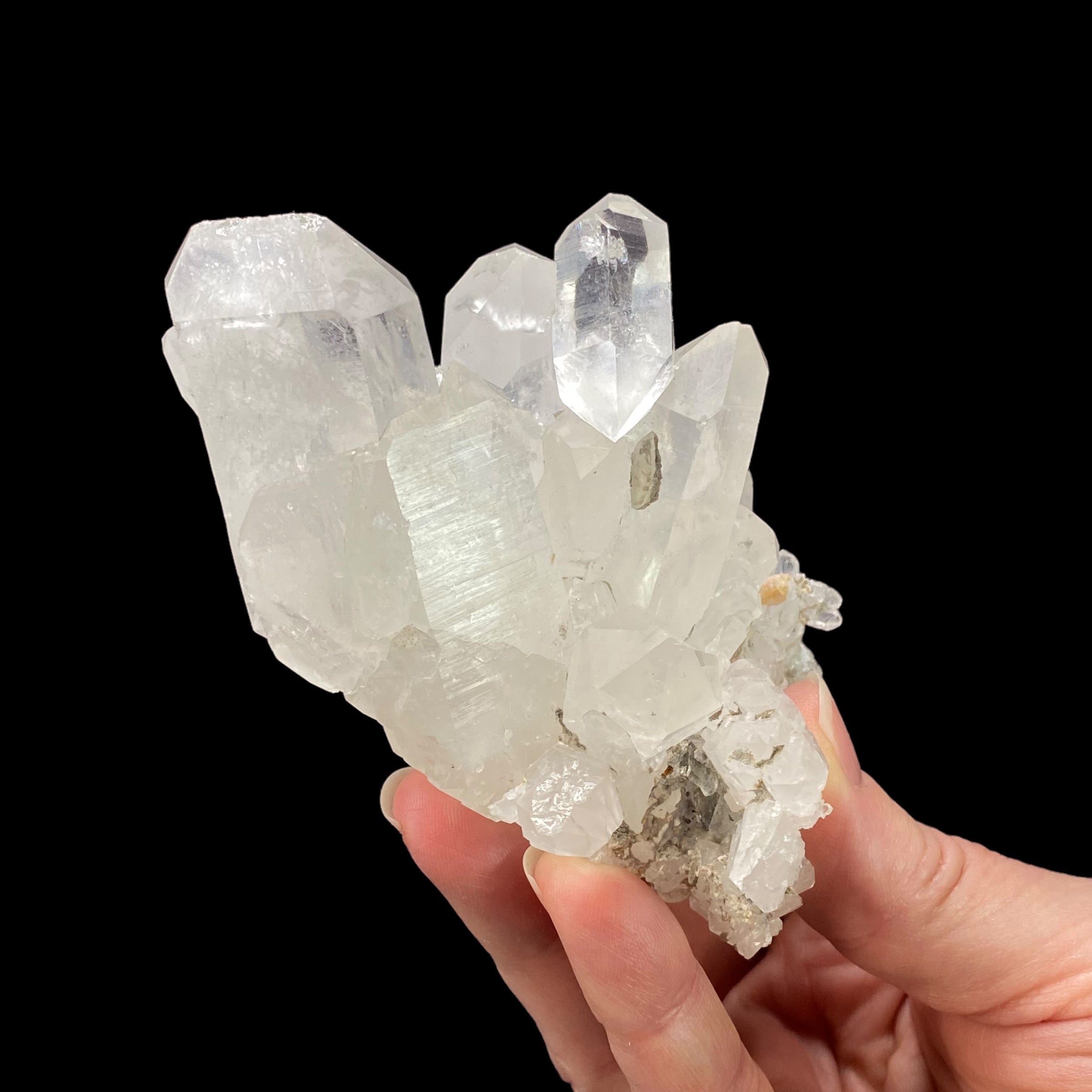 Clear Quartz Crystal Cluster with Tabular and Prismatic Crystals, Skardu District, Pakistan