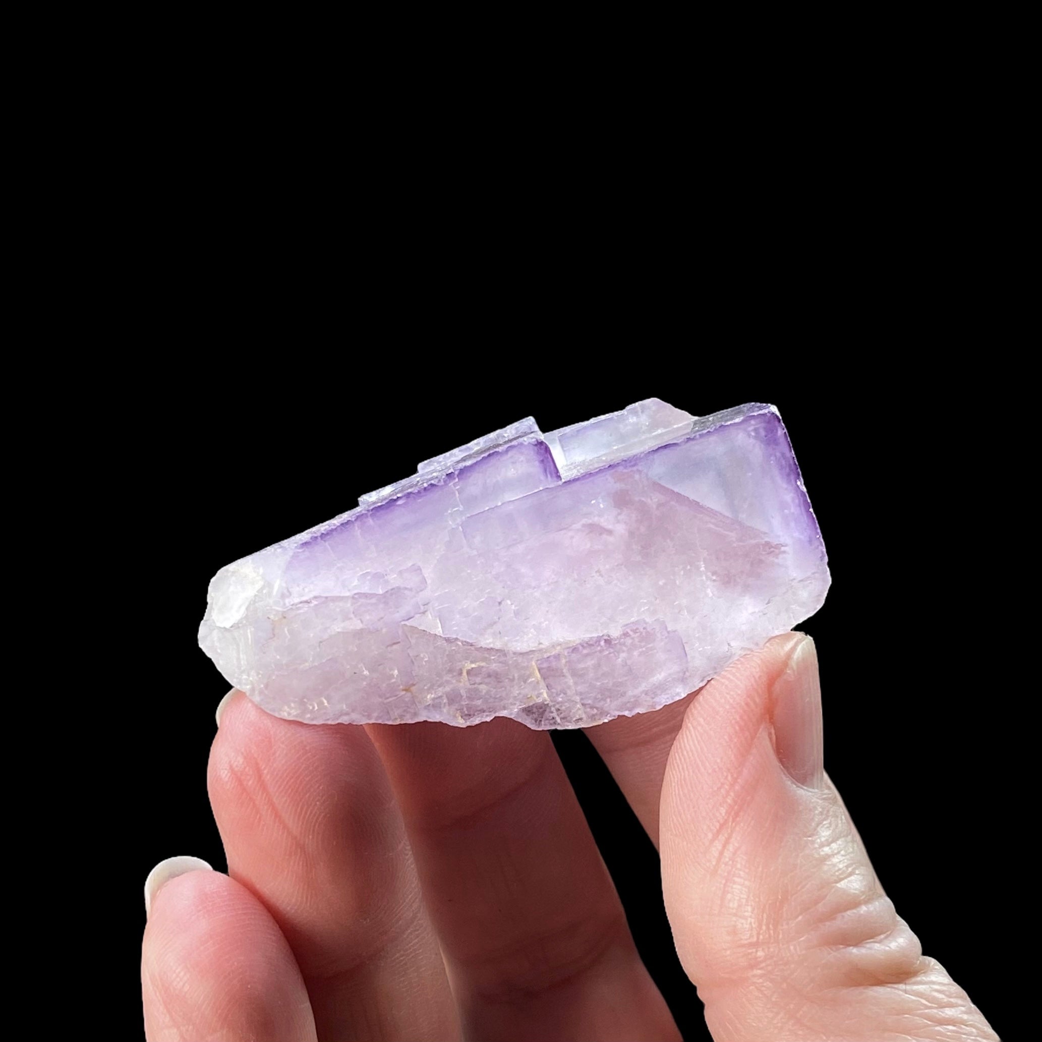 Soft Lavender & Purple Zoned Cubic Fluorite Specimen