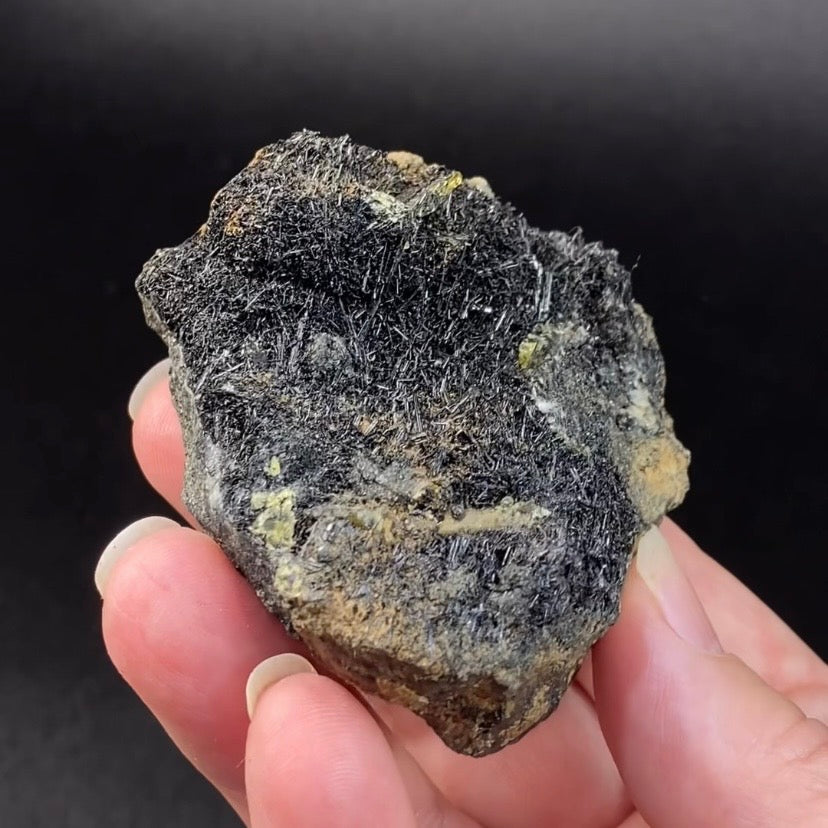 Green Titanite Sphene Crystal with Rutile on Matrix