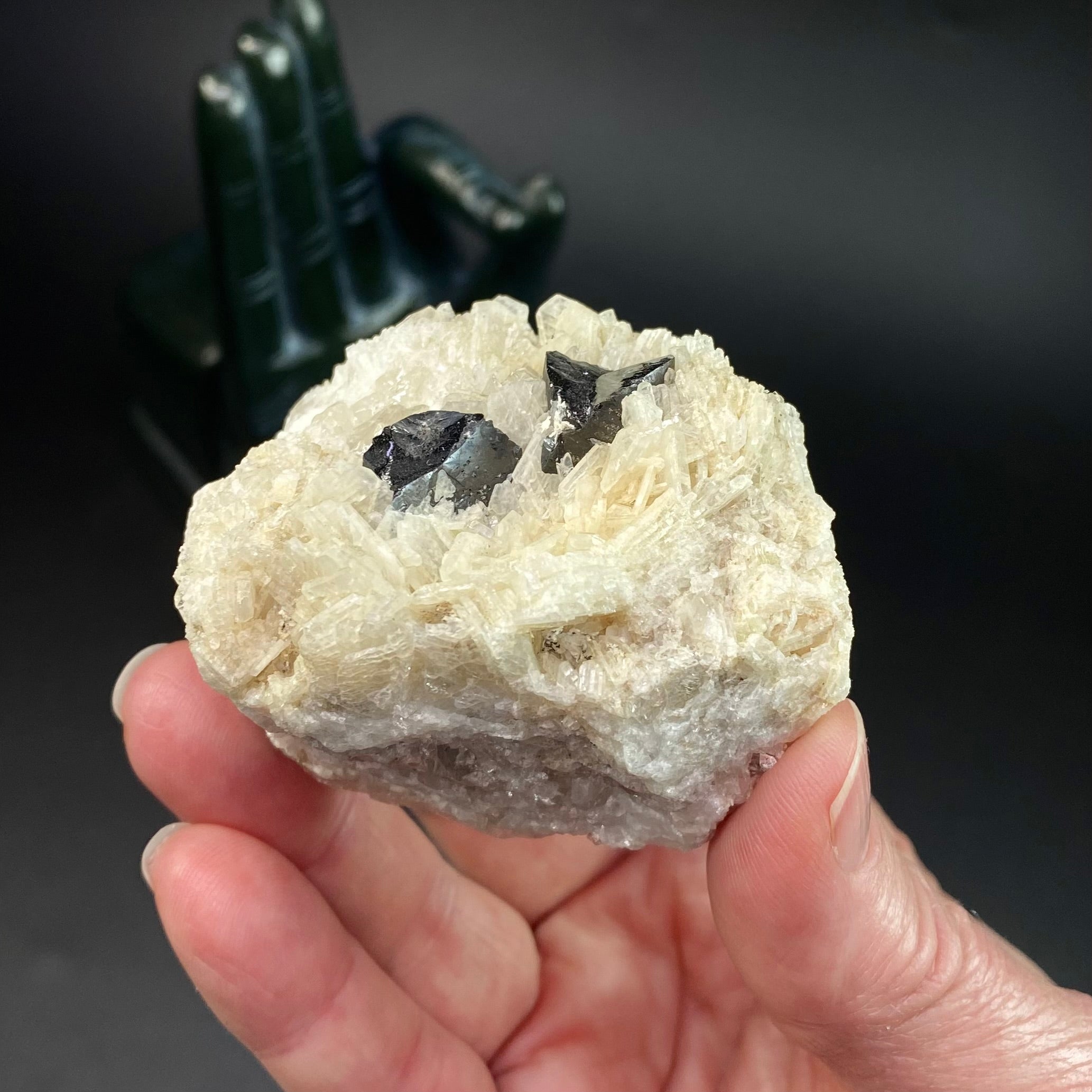 Cassiterite Crystals on Cleavelandite Matrix