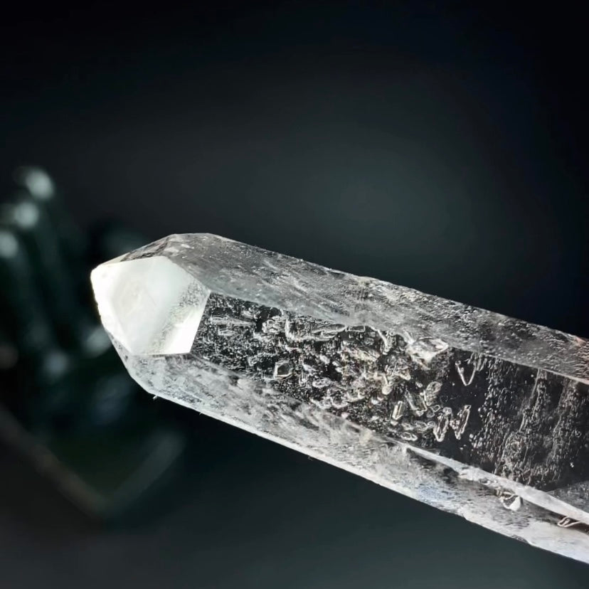 Water Clear Trigonal Habit Quartz Crystal with Starbrary Markings, Minas Gerais, Brazil