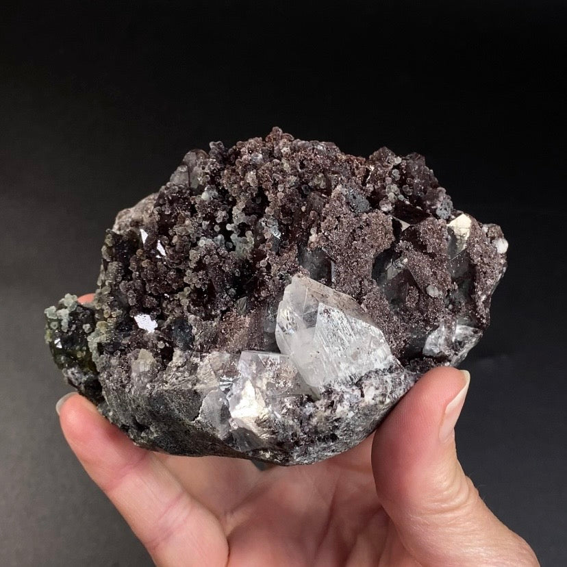 Chocolate Marshy Apophyllite Cluster with Chalcedony from Jalgaon, Maharashtra, India - Natural Crystal Cluster