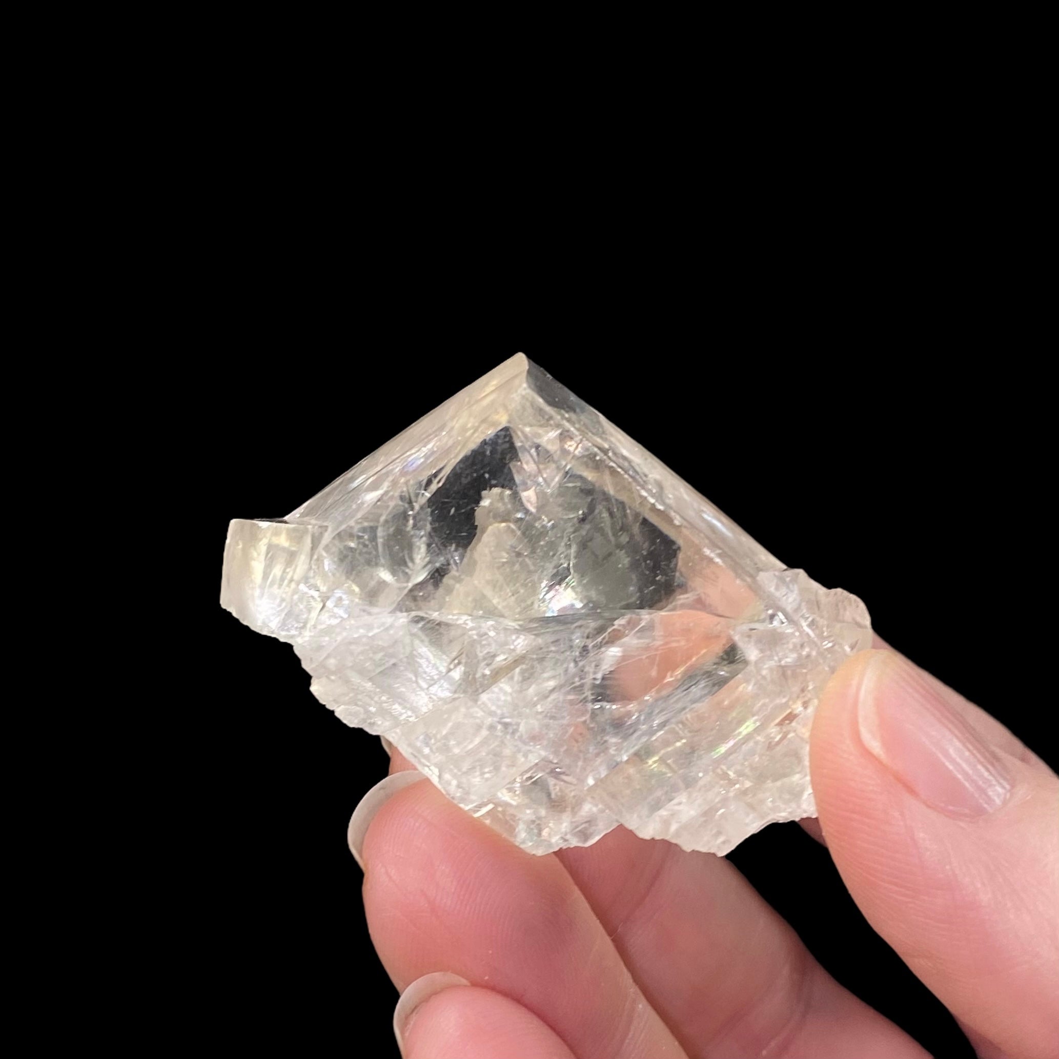 Light Golden Calcite Crystal with Rainbows