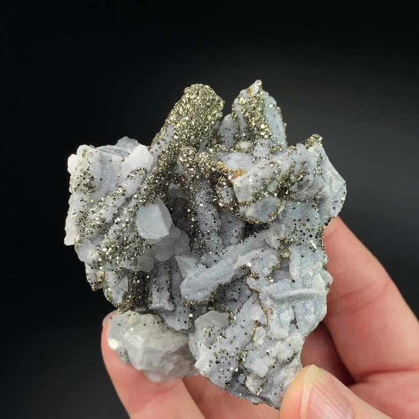 Chalcedony, Pyrite & Calcite Cluster from Trepca Mine Complex, Mitrovica, Kosovo