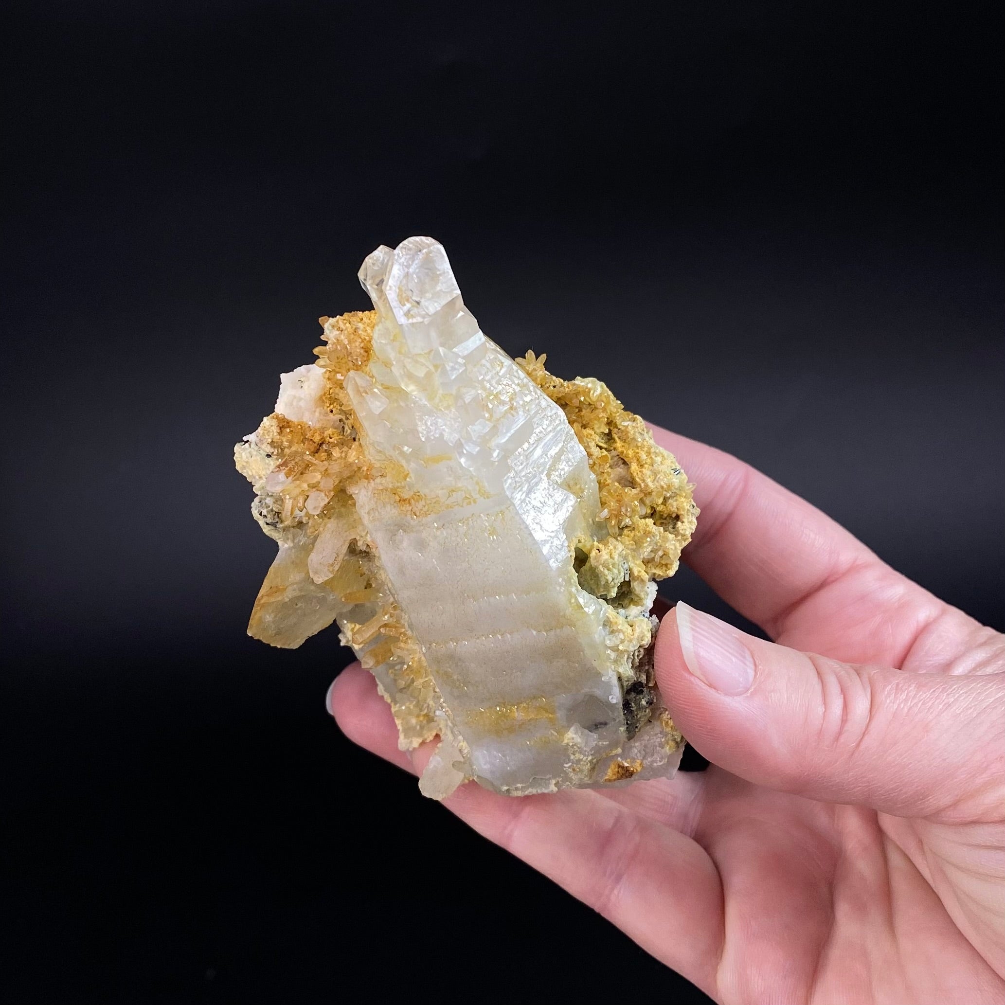 Golden Etched Elestial Quartz Specimen