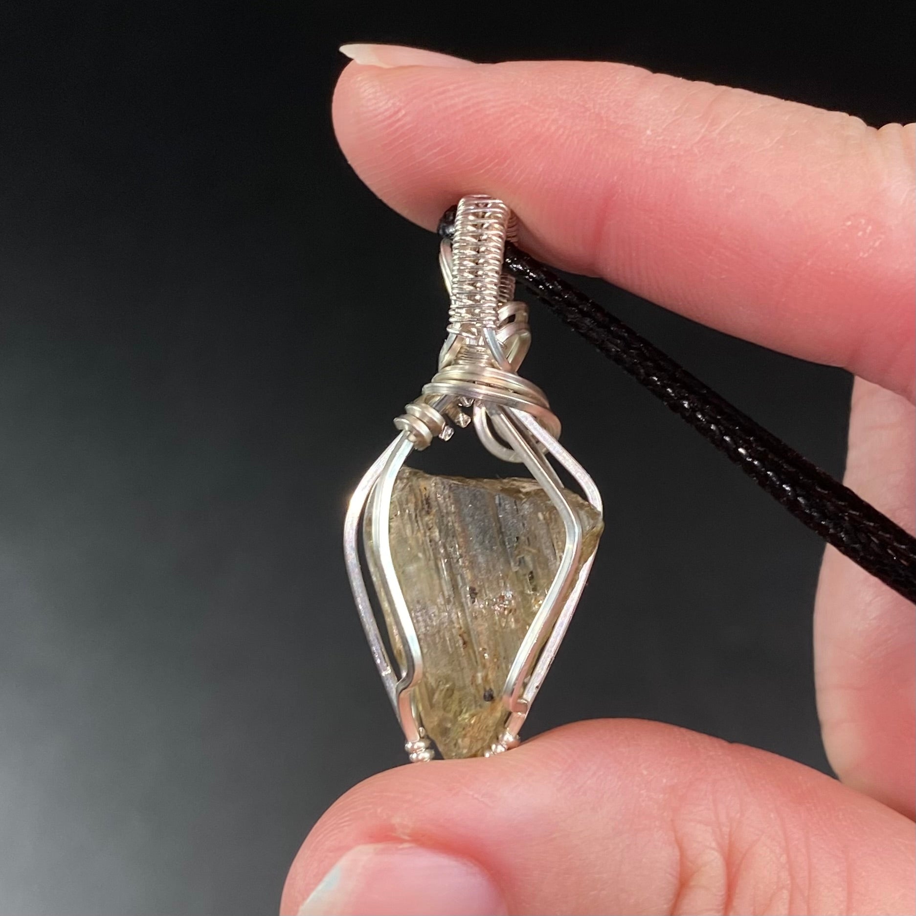 Turkish Color Change Diaspore Ottomanite & Tarnish Resistant Argentium Silver Wire Wrapped Pendant