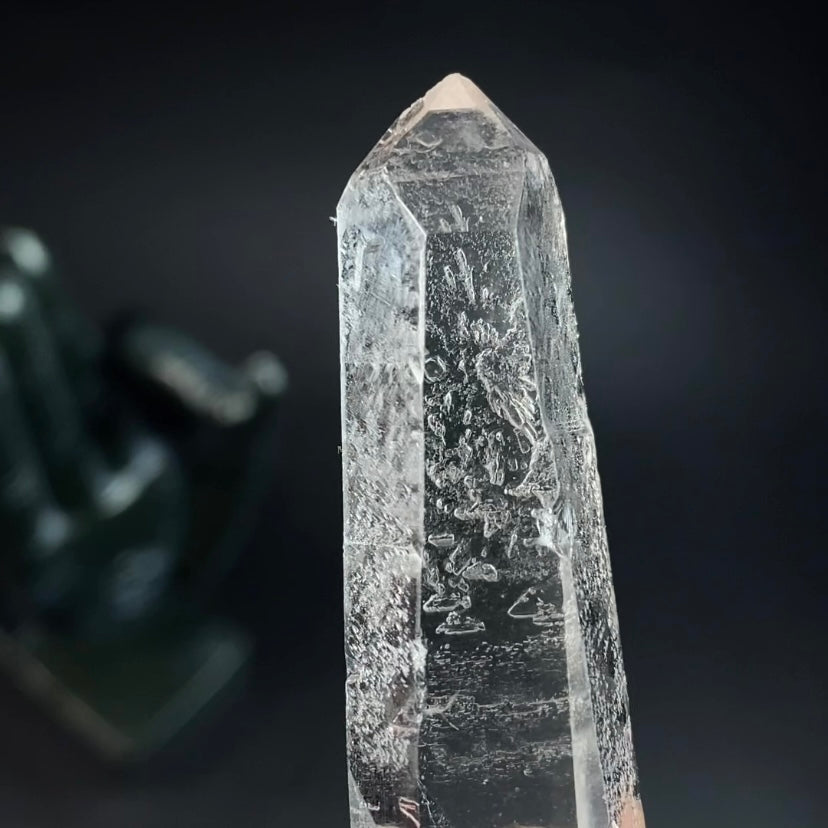Water Clear Trigonal Habit Quartz Crystal with Starbrary Markings, Minas Gerais, Brazil