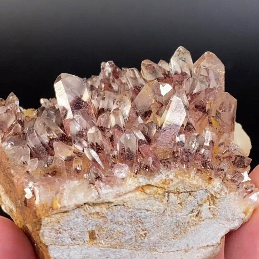 Red Hematite Phantom Sunset Quartz Cluster