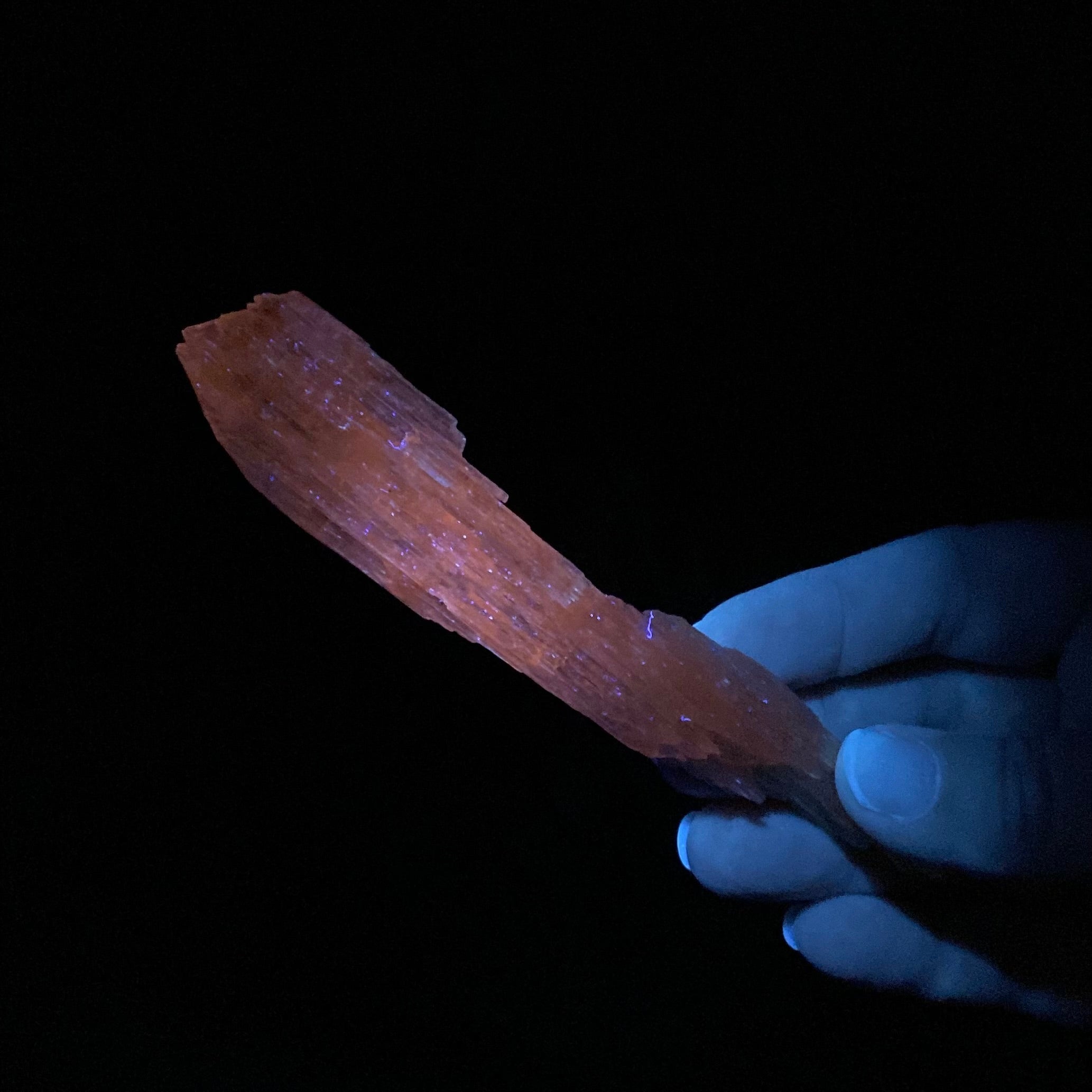 Etched Yellow Triphane Spodumene Crystal Yellow Kunzite, Fluorescent