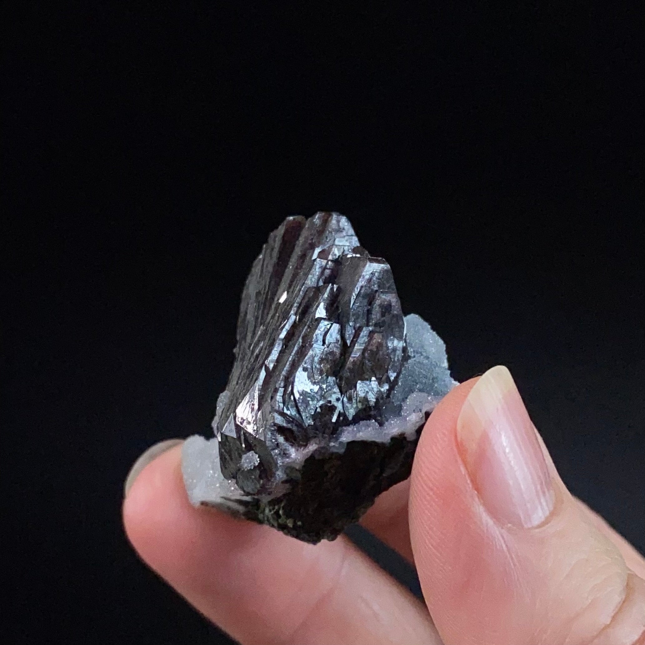 Brown Heulandite Fan with Clear Stilbite Blades on Chalcedony