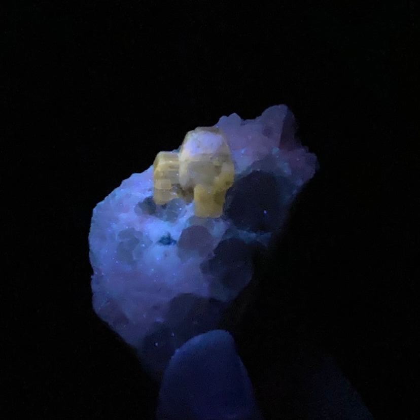 Lustrous Purple Apatite Crystals with Quartz on Cleavelandite Matrix, Dara e Pech, Afghanistan