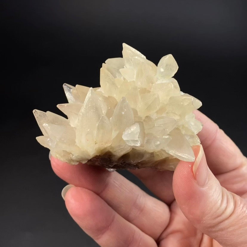 Scalenohedral DogTooth Calcite on Blue Purple Fluorite Matrix, UV Reactive, Fluorescent