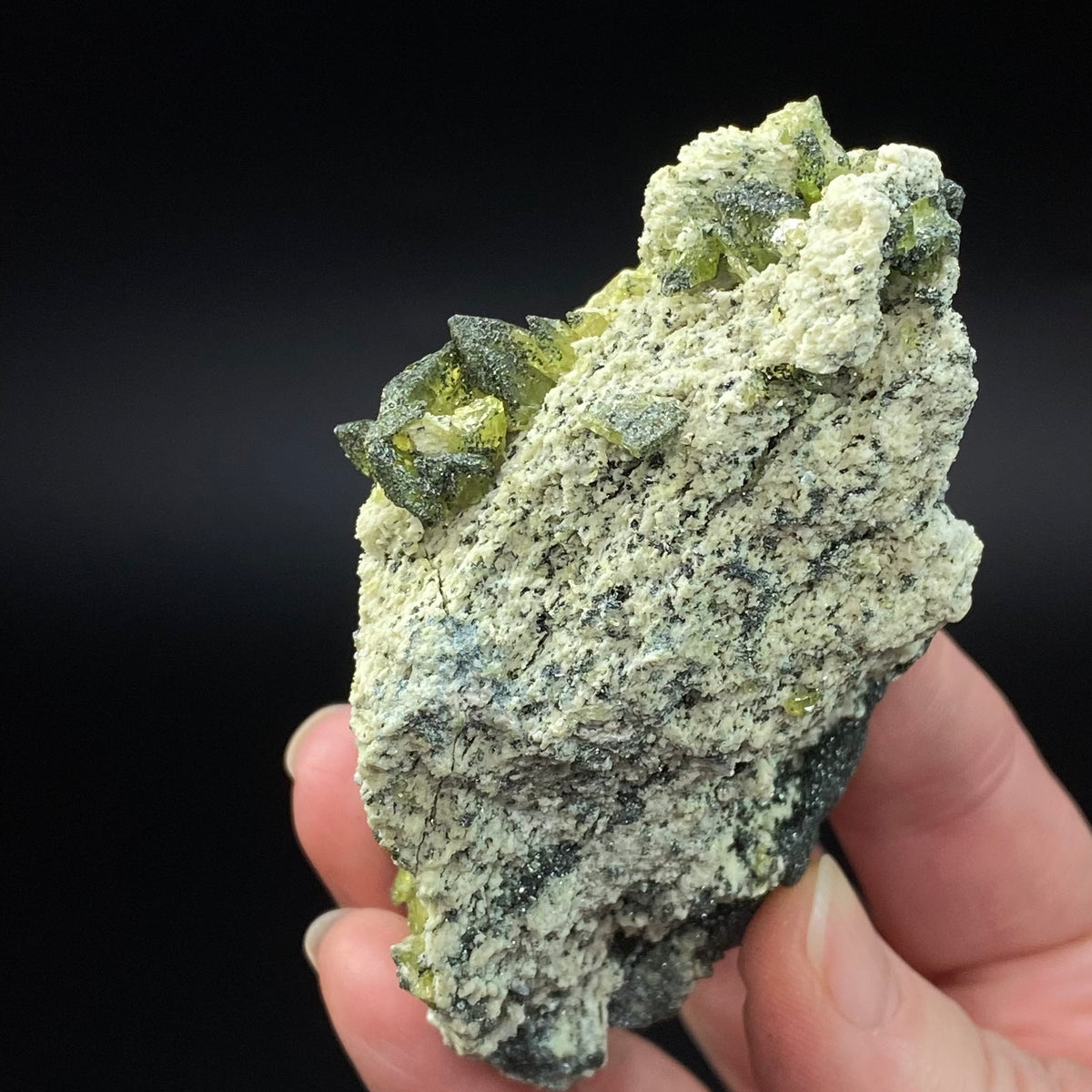 Green Alpine Type Titanite Sphene Crystals with Clinochlore on Matrix