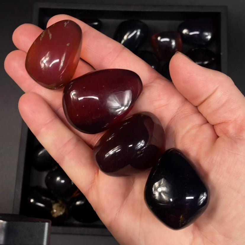 Blue Sumatran Amber Tumbled Stone, Two Sizes Available