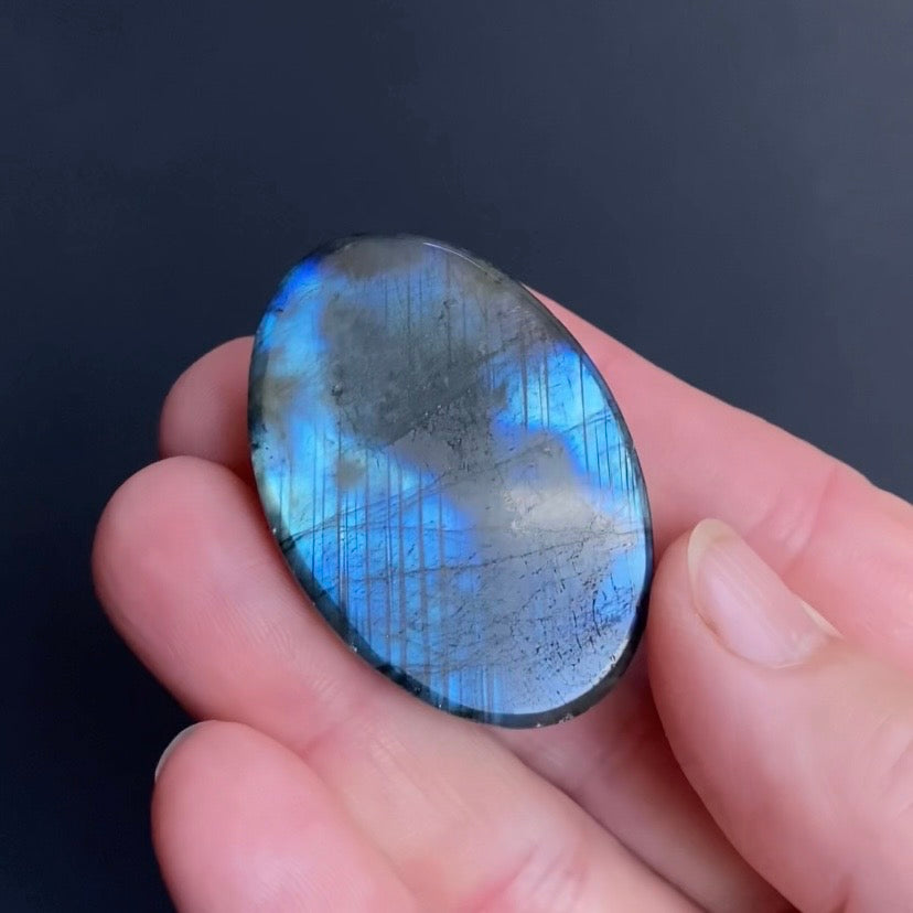 Blue Flash Labradorite Oval Shaped Cabochon