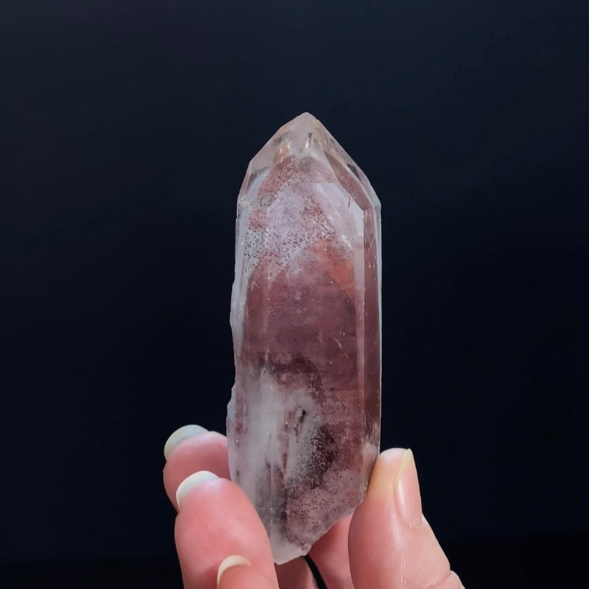 Red Hematite Double Phantom Sunset Quartz Dow Crystal - Tamil Nadu, India