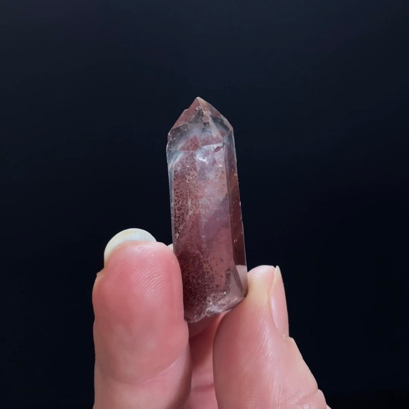 Red Hematite Double Phantom Sunset Quartz Crystal - Tamil Nadu, India