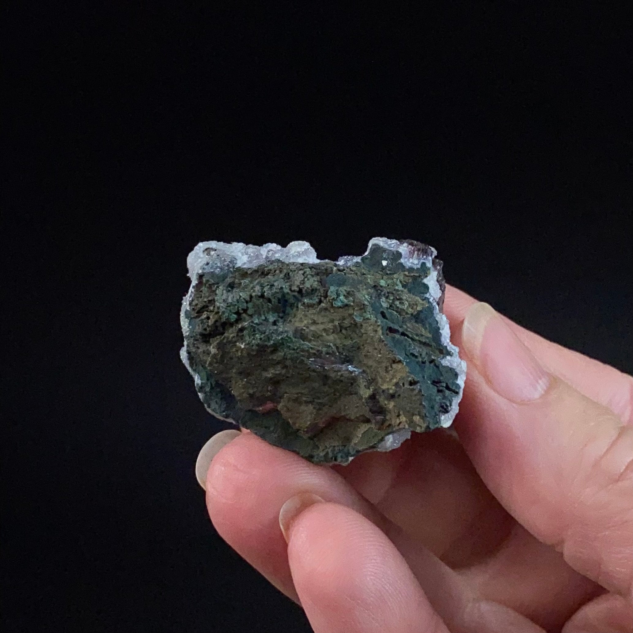Brown Heulandite Fan with Clear Stilbite Blades on Chalcedony